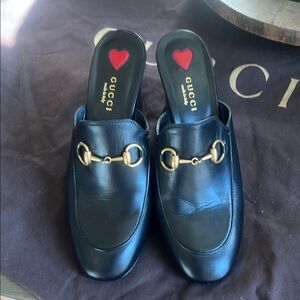 Authentic Gucci Women's Black Leather Loafers